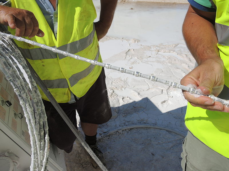 A diamond wire for marble mining