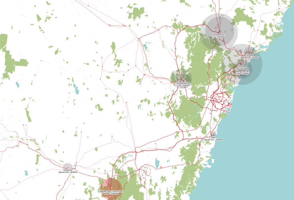NSW electrical infrastructure map