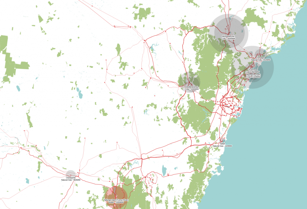 NSW electrical infrastructure
map