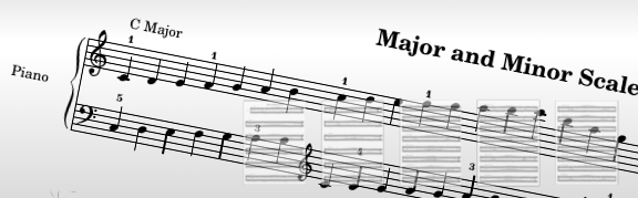 Free piano major and minor scales sheet
music