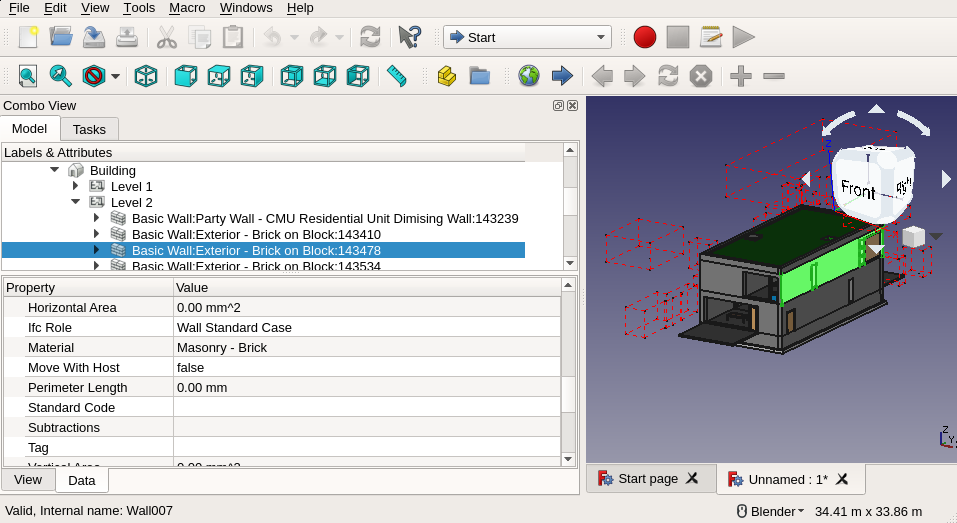 FreeCAD opening and editing an IFC file natively