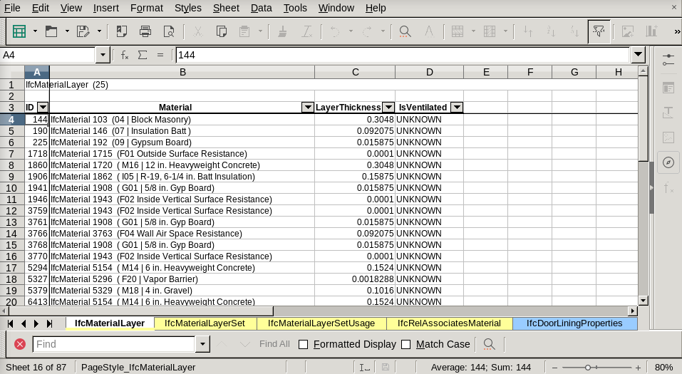 ifc excel bim file open libreoffice linux integrated layers calc viewed shows source into