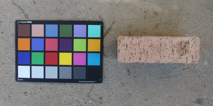 An example photo next to a brick to be measured