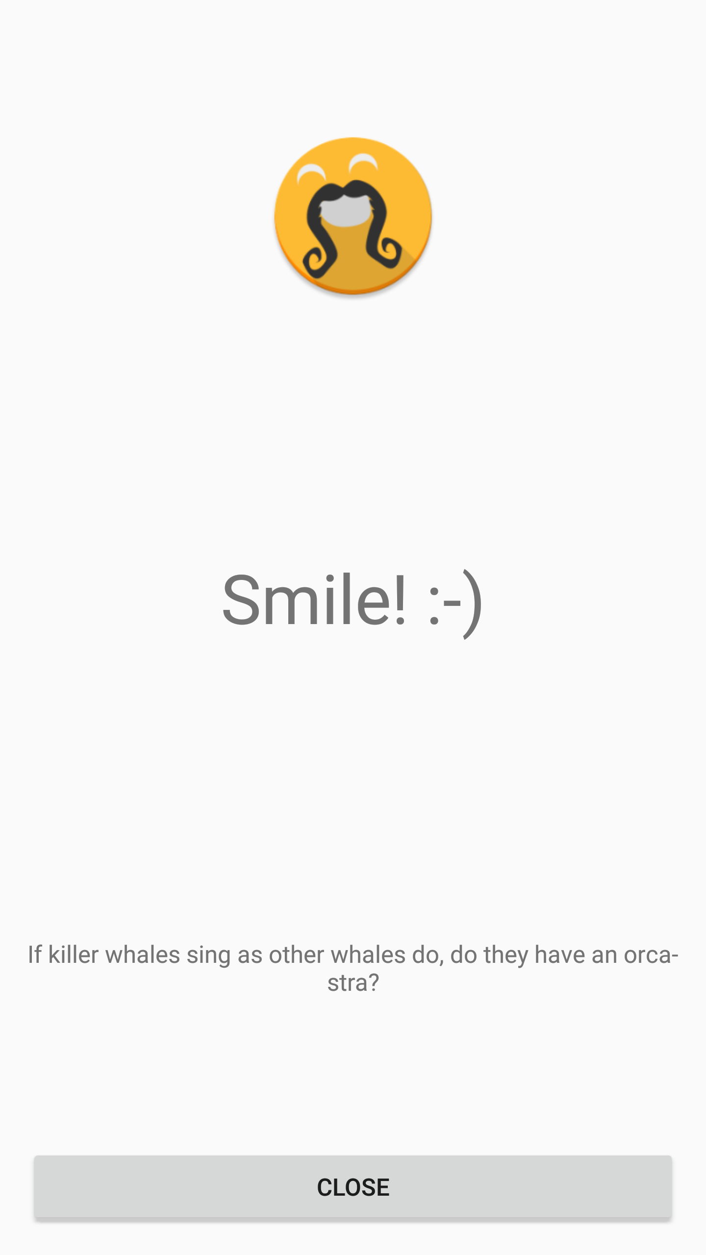 An example smile reminder from the Ten Smiles app