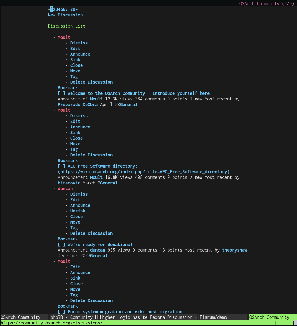 Browsing discussions on Vanilla with many lines of junk