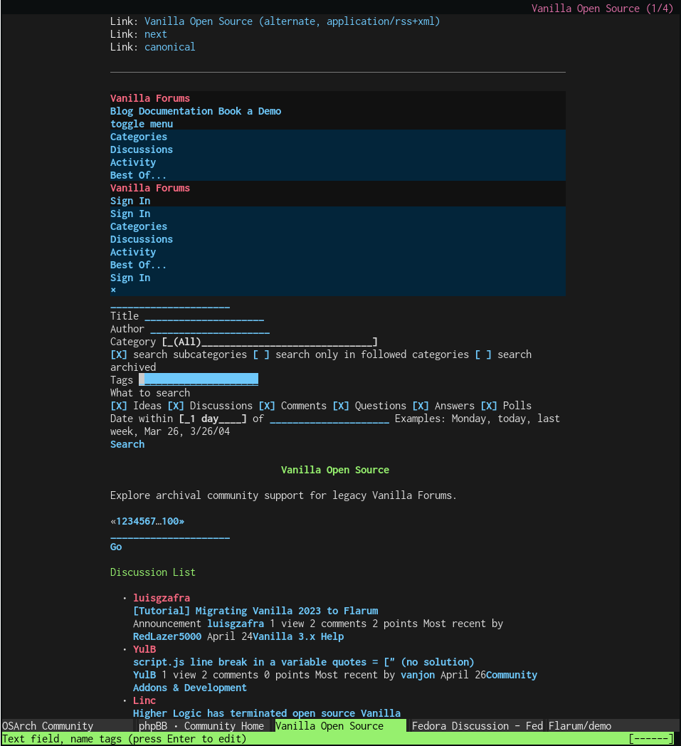 Browsing vanilla forums as a guest with a lot of boilerplate