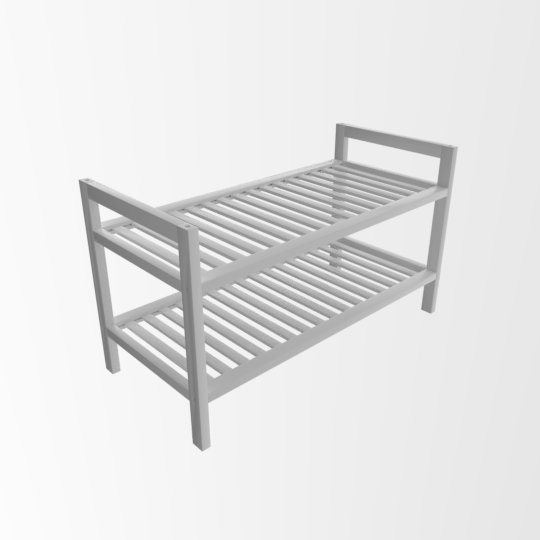 Preview of the Bunnings 2-tier, white, wooden shoe rack